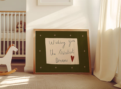 Wishing You The Sweetest Dreams | Handwritten Print | UNFRAMED