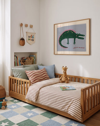 Croco-doodle | Nursery Crocodile Print | UNFRAMED