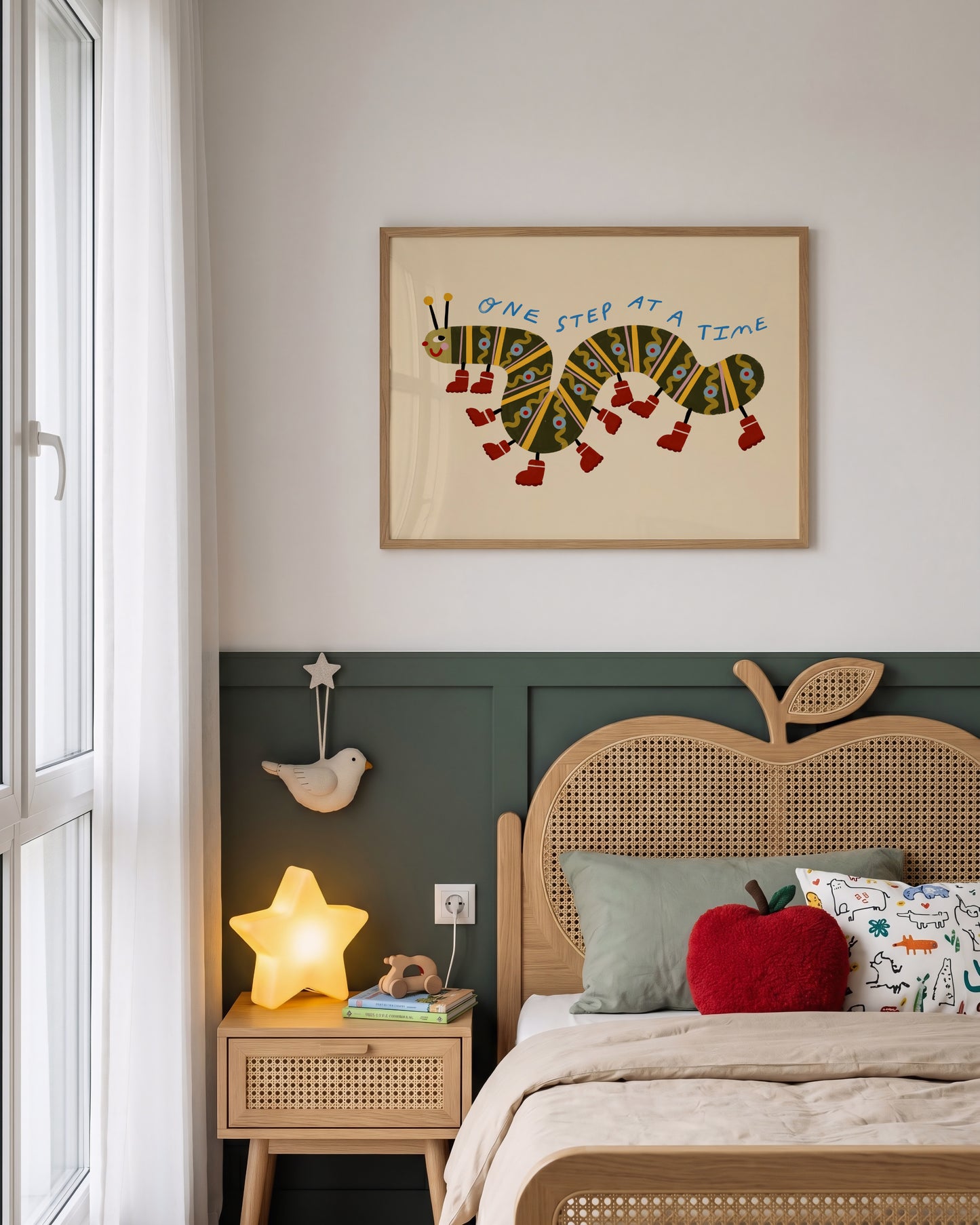 One Step At A Time | Caterpillar Affirmation Print | UNFRAMED