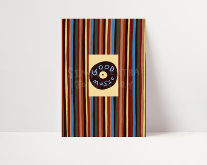 Good Music | Striped Print | UNFRAMED