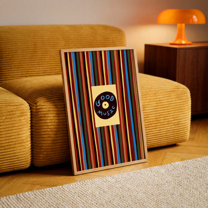 Good Music | Striped Print | UNFRAMED