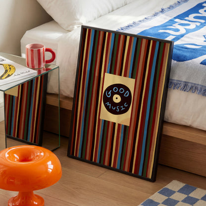 Good Music | Striped Print | UNFRAMED
