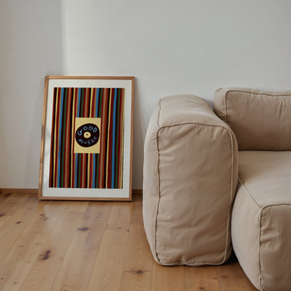 Good Music | Striped Print | UNFRAMED