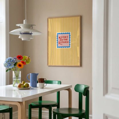 Kisses In The Kitchen | Kitchen Print | UNFRAMED