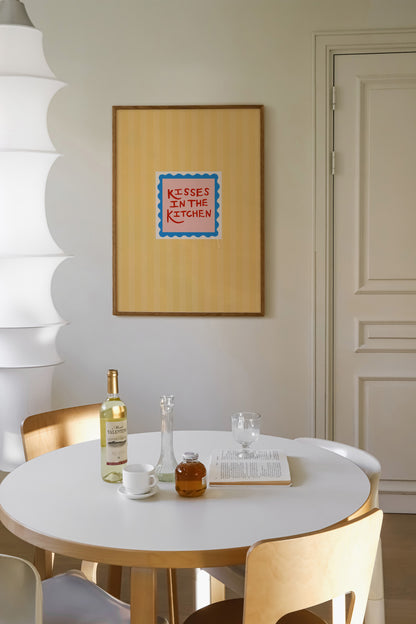 Kisses In The Kitchen | Kitchen Print | UNFRAMED