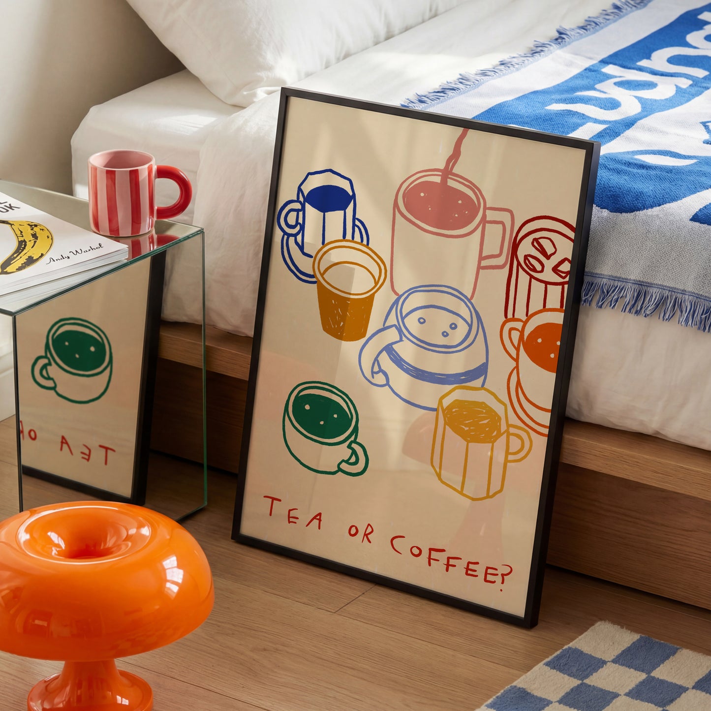 Tea or Coffee? | Colourful Mugs Print | UNFRAMED