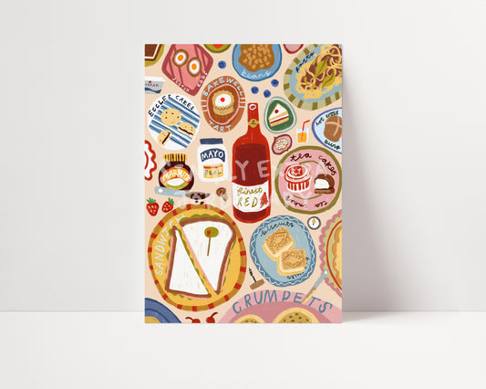 British Foods | Dining Print | UNFRAMED