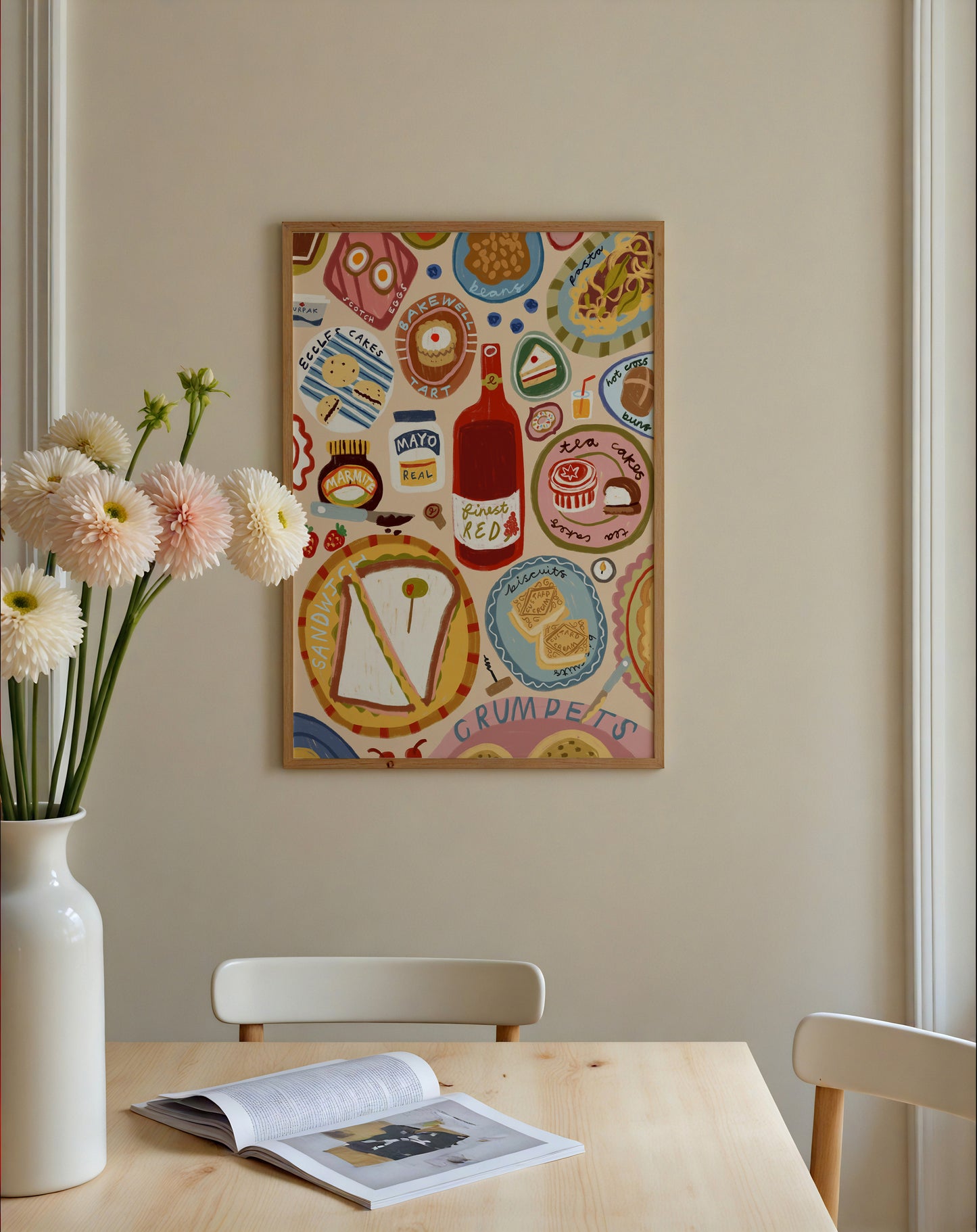 British Foods | Dining Print | UNFRAMED