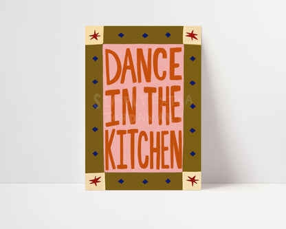 Dance In The Kitchen | Kitchen Print | UNFRAMED