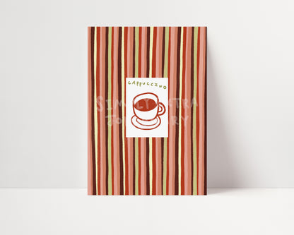 Cappuccino | Striped Print | UNFRAMED
