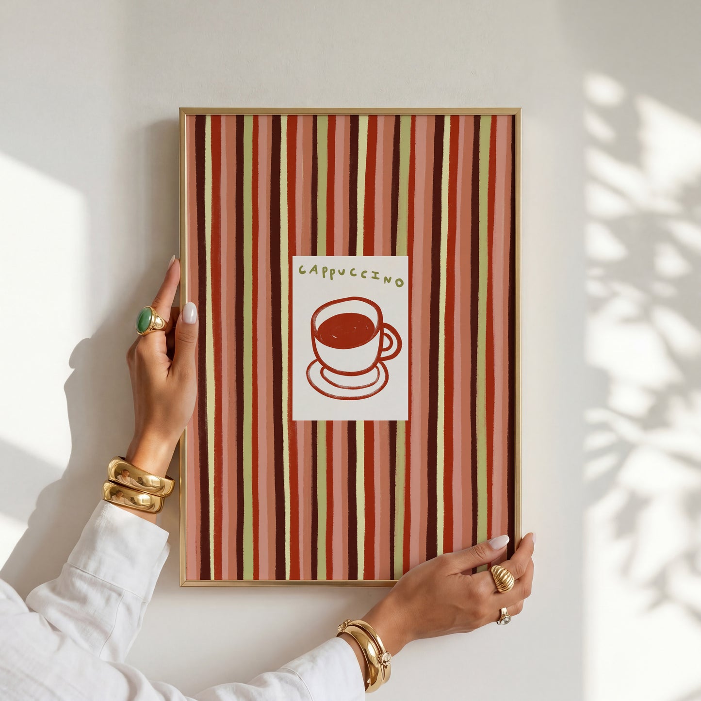Cappuccino | Striped Print | UNFRAMED