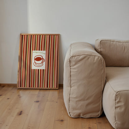 Cappuccino | Striped Print | UNFRAMED