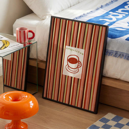 Cappuccino | Striped Print | UNFRAMED