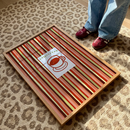 Cappuccino | Striped Print | UNFRAMED