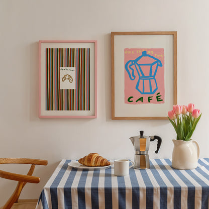 Croissant | Striped Print | UNFRAMED