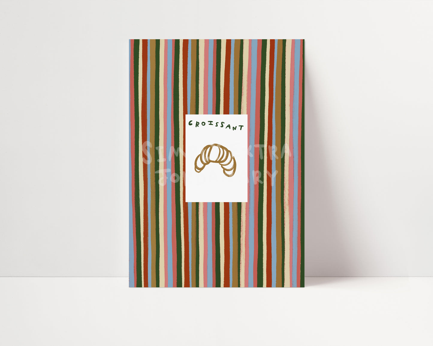 Croissant | Striped Print | UNFRAMED