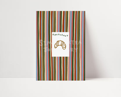 Croissant | Striped Print | UNFRAMED