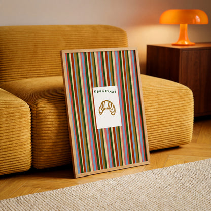 Croissant | Striped Print | UNFRAMED