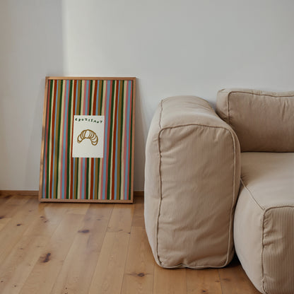 Croissant | Striped Print | UNFRAMED