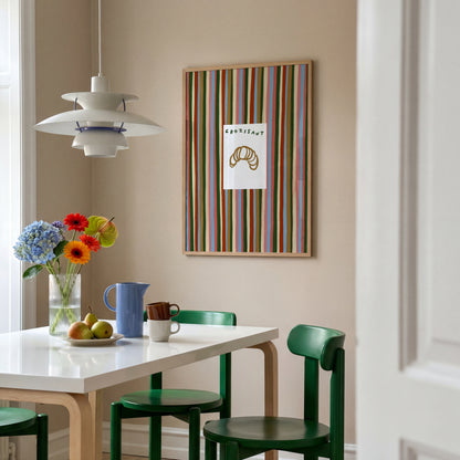 Croissant | Striped Print | UNFRAMED
