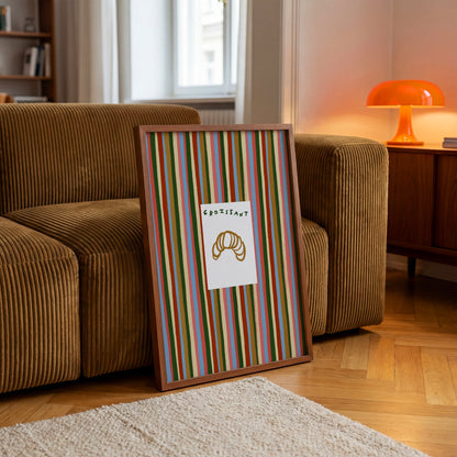 Croissant | Striped Print | UNFRAMED