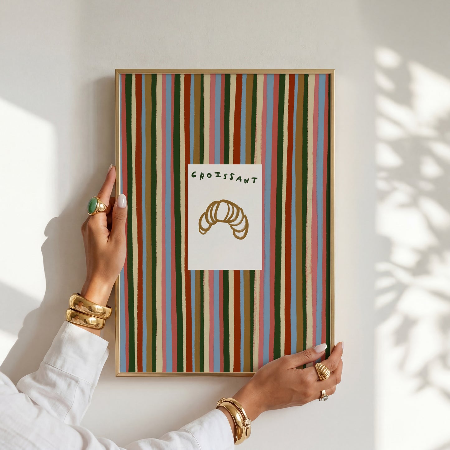 Croissant | Striped Print | UNFRAMED
