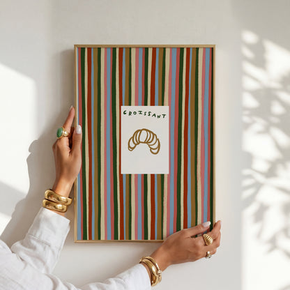 Croissant | Striped Print | UNFRAMED
