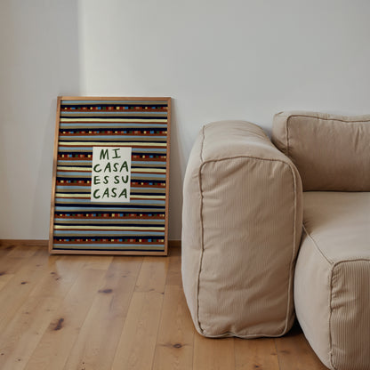 Mi Casa Es Su Casa | Striped Print | UNFRAMED