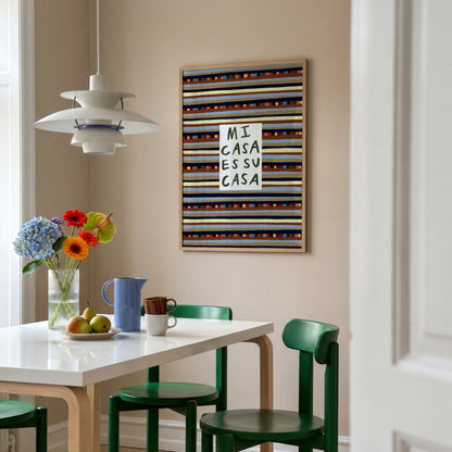 Mi Casa Es Su Casa | Striped Print | UNFRAMED