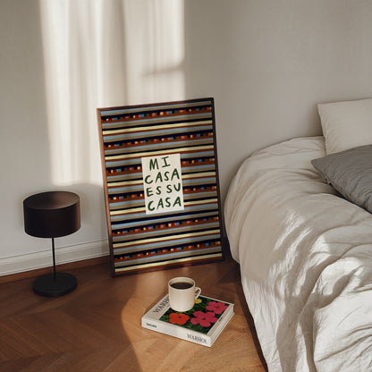Mi Casa Es Su Casa | Striped Print | UNFRAMED