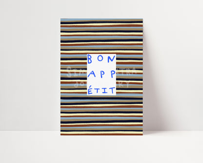 Bon Appetit | Striped Print | UNFRAMED