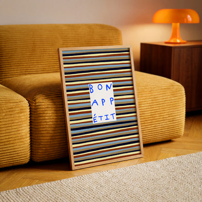 Bon Appetit | Striped Print | UNFRAMED