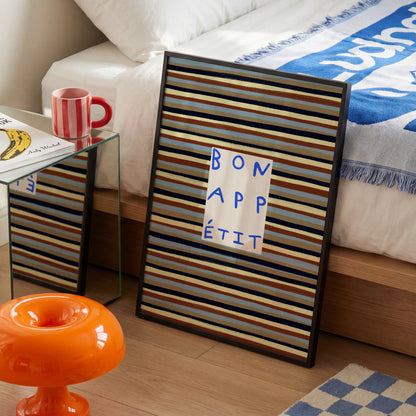 Bon Appetit | Striped Print | UNFRAMED