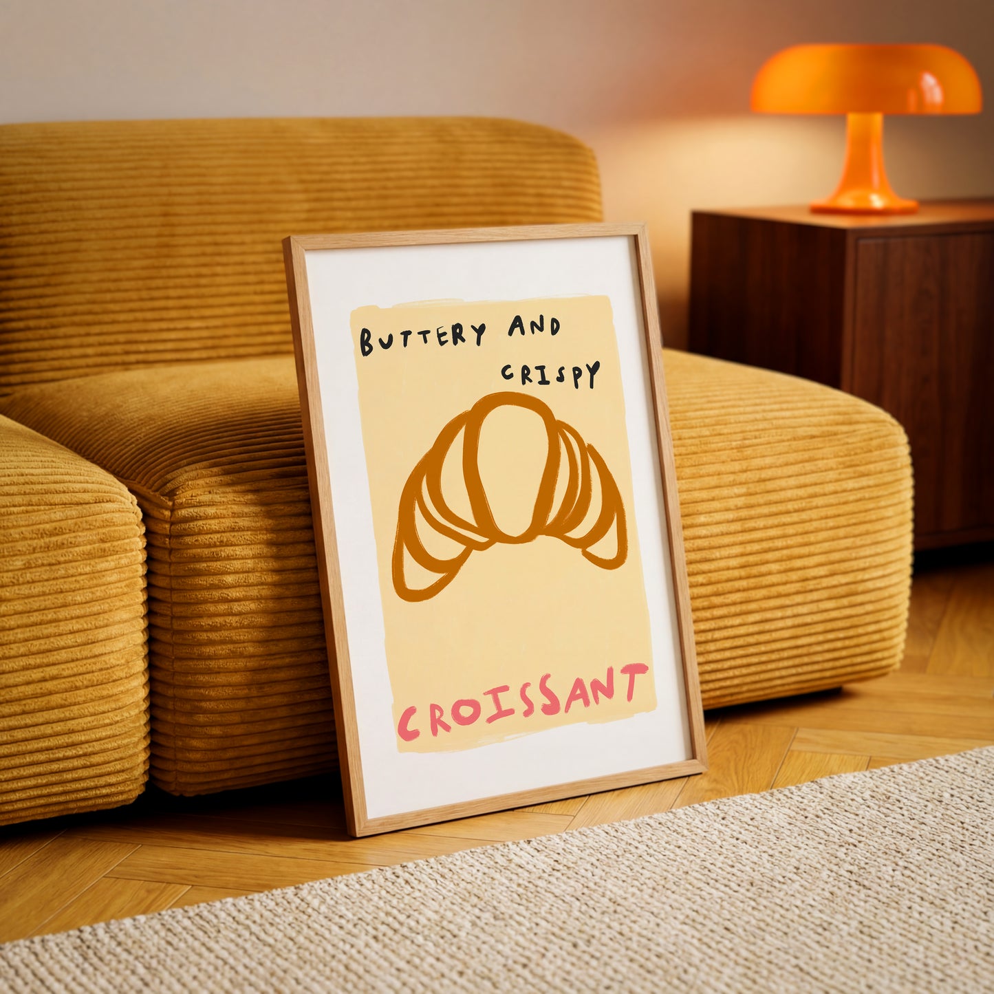 Buttery And Crispy | Croissant Print | UNFRAMED