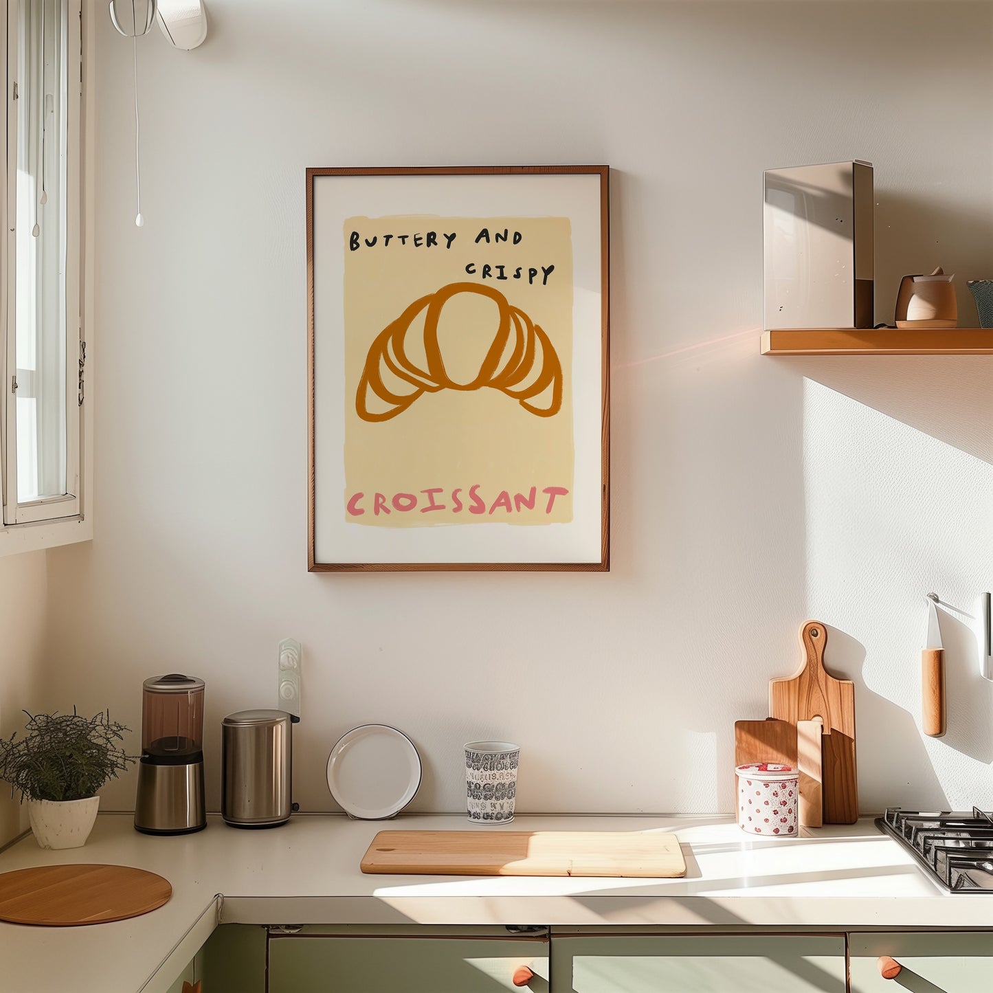 Buttery And Crispy | Croissant Print | UNFRAMED
