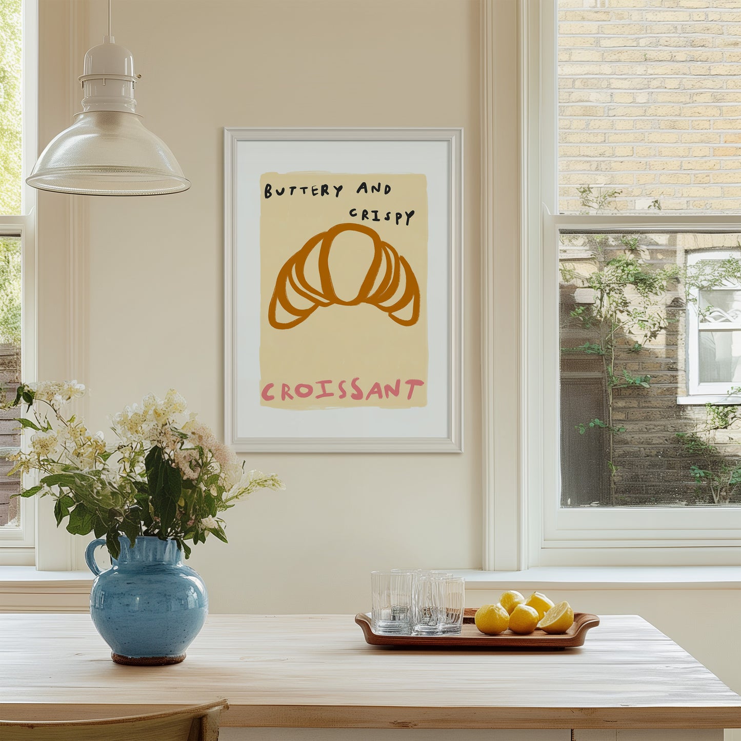 Buttery And Crispy | Croissant Print | UNFRAMED