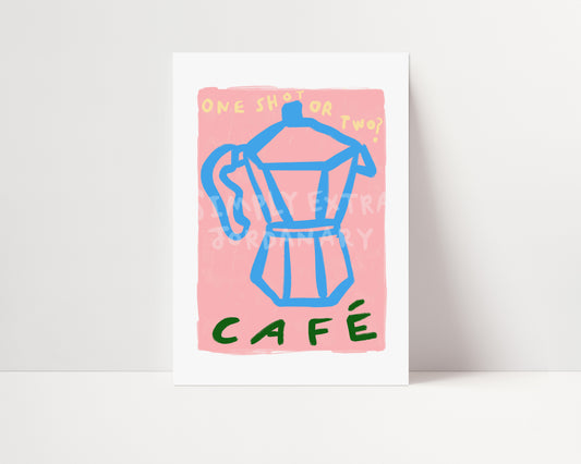 One Shot Or Two? | Coffee Print | UNFRAMED