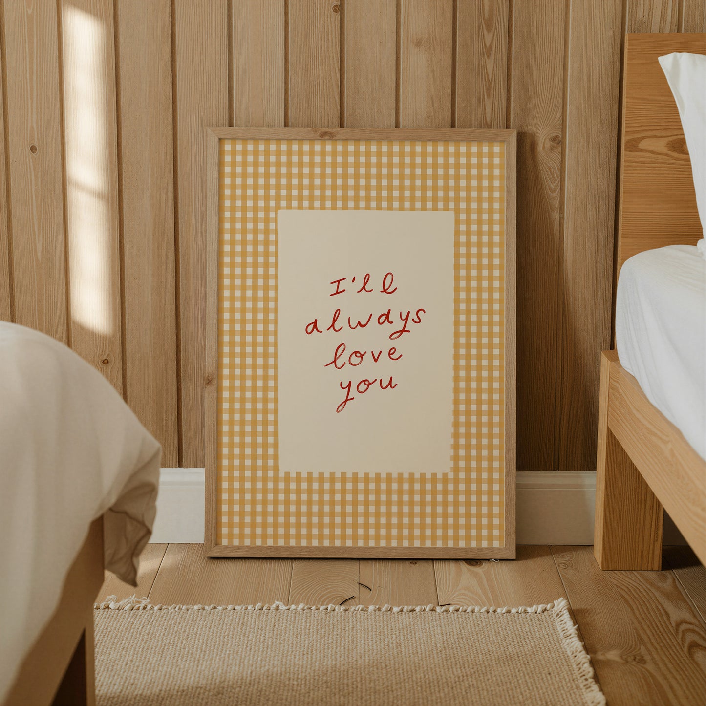 Always Love You | Gingham Nursery Print | UNFRAMED