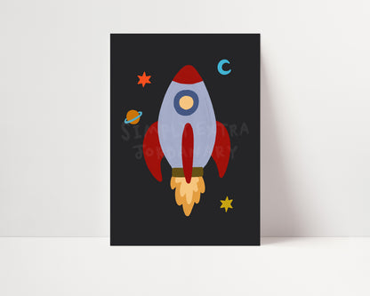 Space Rocket | Space Print | UNFRAMED