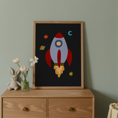 Space Rocket | Space Print | UNFRAMED