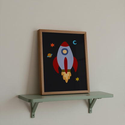 Space Rocket | Space Print | UNFRAMED