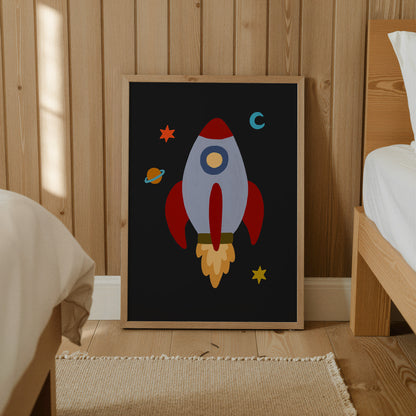 Space Rocket | Space Print | UNFRAMED