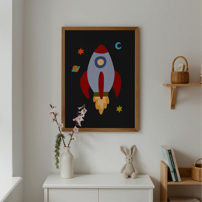Space Rocket | Space Print | UNFRAMED