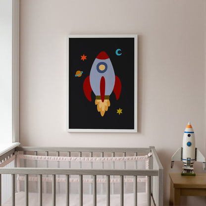 Space Rocket | Space Print | UNFRAMED
