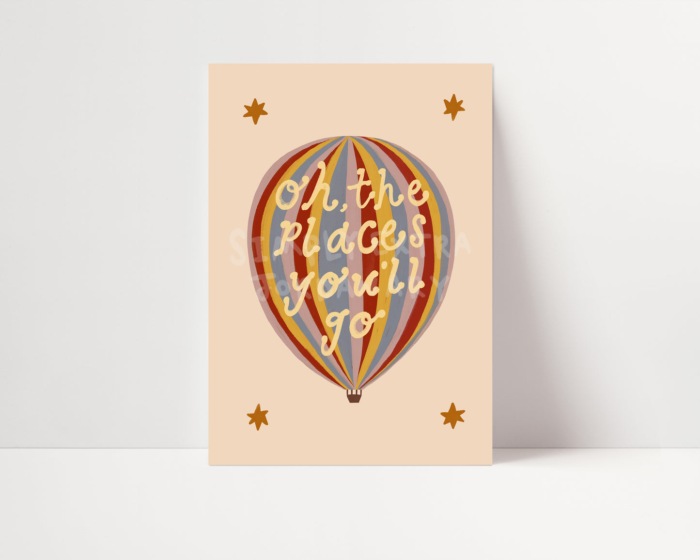 Oh The Places You'll Go | Hot Air Balloon Print | UNFRAMED