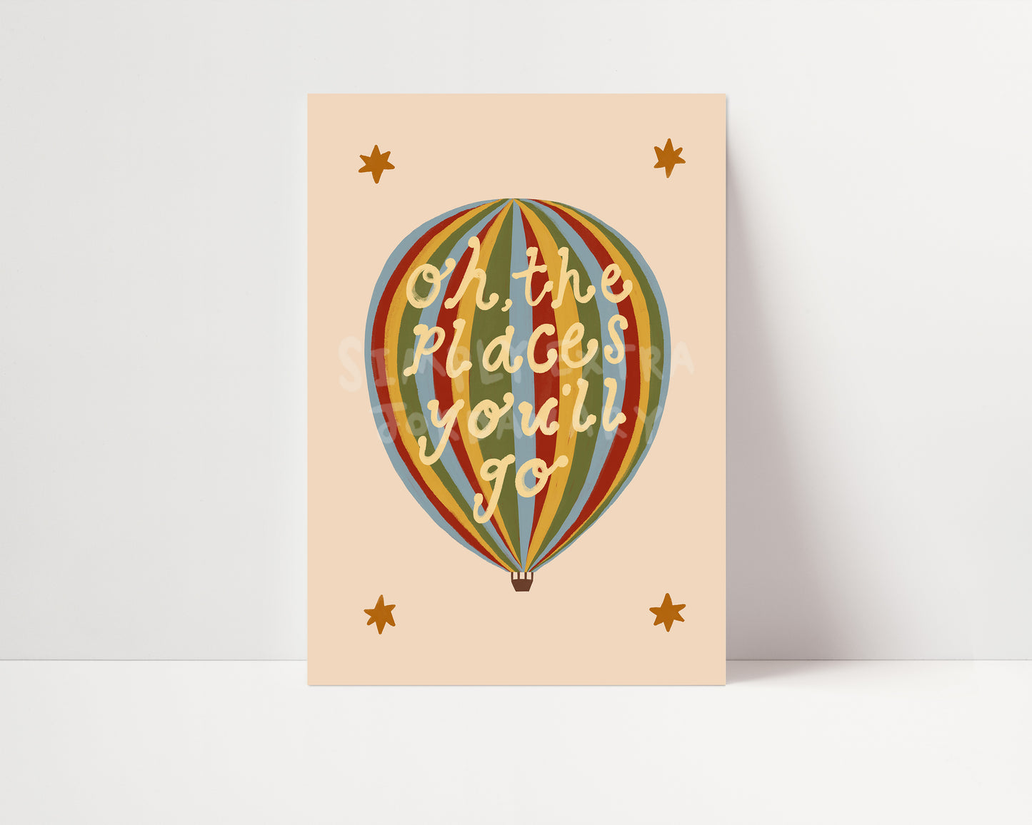 Oh The Places You'll Go | Hot Air Balloon Print | UNFRAMED