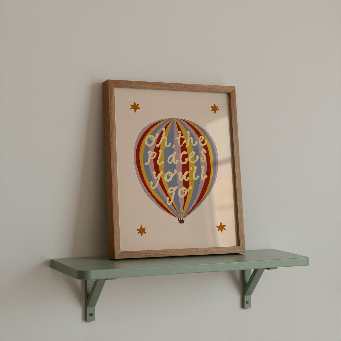 Oh The Places You'll Go | Hot Air Balloon Print | UNFRAMED