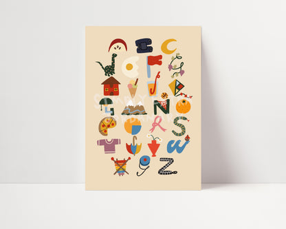 Alphabet Chart | ABC Print | UNFRAMED