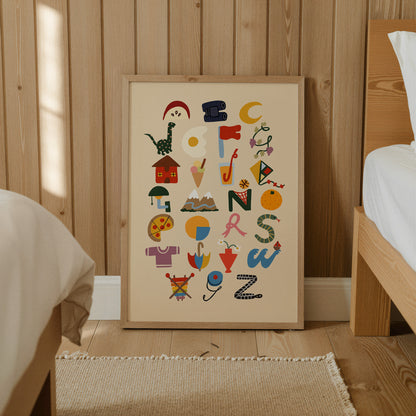 Alphabet Chart | ABC Print | UNFRAMED
