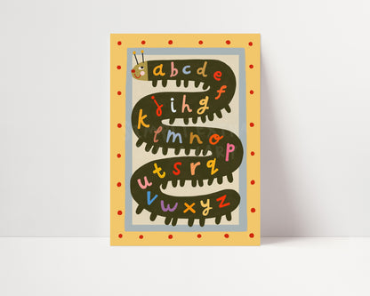 Alphabet Caterpillar | ABC Print | UNFRAMED